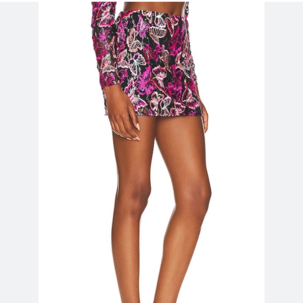 Lovers + Friends Pink and Black Elysian skirt